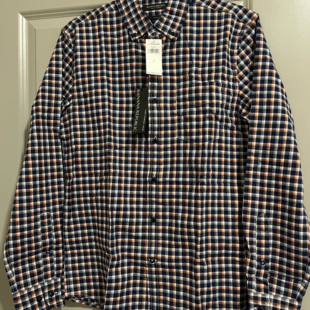 Banana Republic Mens Luxe Flannel Shirt Size Small